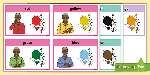 BSL Colour Signs Flashcards (teacher made) - Twinkl