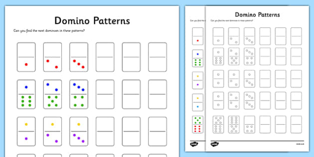 Domino Patterns Worksheet / Worksheet worksheet Twinkl