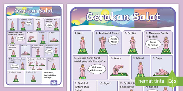 Poster Gerakan Salat Anak Perempuan (teacher made) - Twinkl