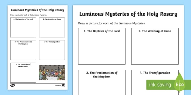 Luminous mysteries of store the holy rosary