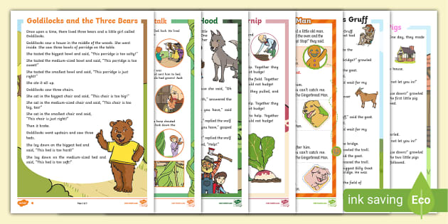 Traditional Tales Reading Comprehension Activity Pack