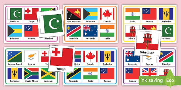 The Commonwealth Flags Printable Bingo Game - Teacher Made