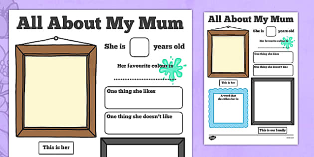 All About My Mum Poster (teacher made) - Twinkl