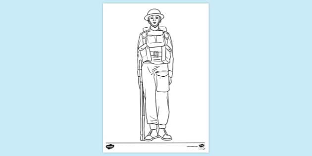 FREE! - WW2 Colouring Page Soldier | Colouring Sheets