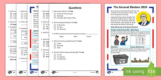 Ks1 General Election Differentiated Reading Comprehension Activity