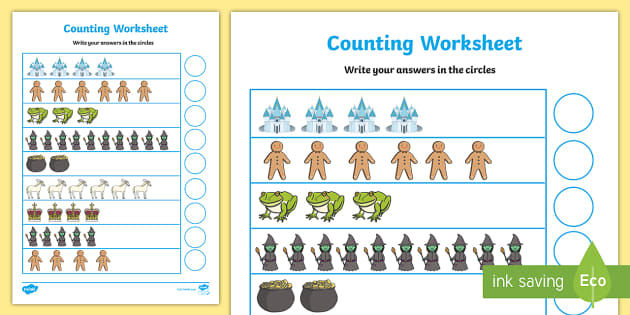 Traditional Tales Themed Counting Worksheet (teacher made)