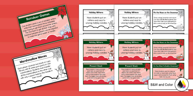 Christmas Party Game Cards (teacher made) - Twinkl