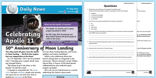 Lks2 50th Anniversary Of The Moon Landing Daily News Story English