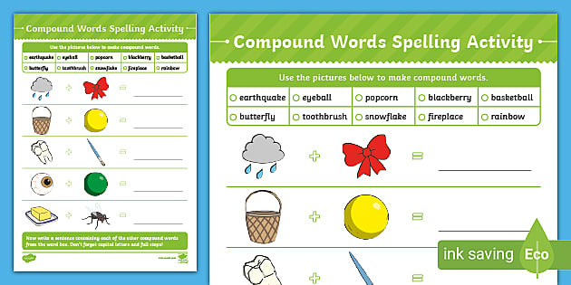 Compound Words Activity 5th Grade