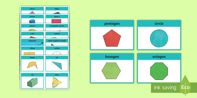 2D and 3D Shapes Numeracy Vocabulary Cards