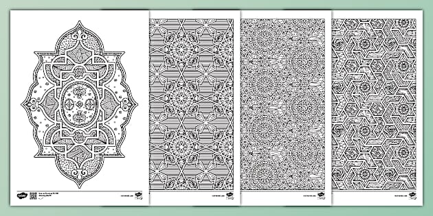 Islamic Patterns Coloring Sheets: Printable Set | Twinkl islamic-patterns-coloring-sheets-printable-set-twinkl