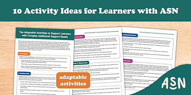 10 Activities to Support Learners with Complex ASN