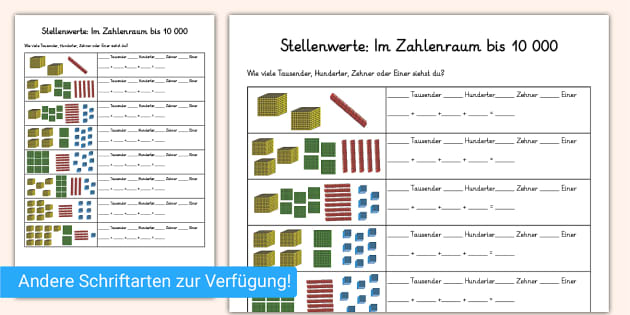 Stellenwerte: Im Zahlenraum Bis 10 000 - Arbeitsblatt