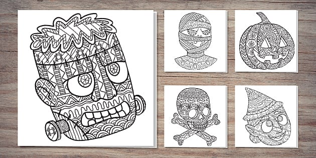 Halloween Mindfulness Colouring Card Pack | Twinkl Party