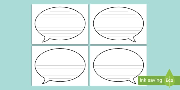 Wide Lined Speech Bubbles (teacher made) - Twinkl