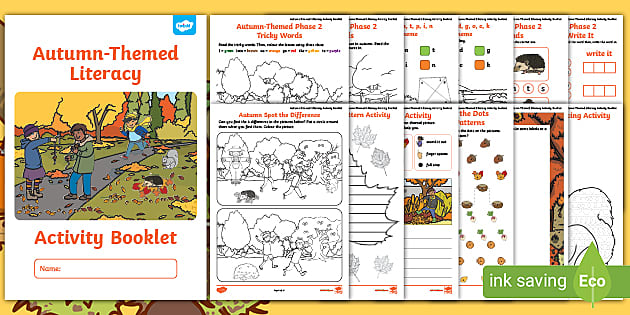 EYFS Autumn-Themed Literacy Activity Booklet - Twinkl