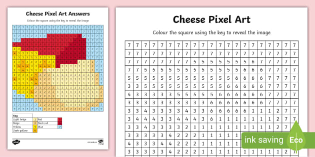 Cheese Pixel Art Template Teacher Made Twinkl