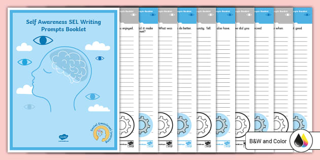 Self Awareness SEL Writing Prompts Booklet for 6th-8th Grade