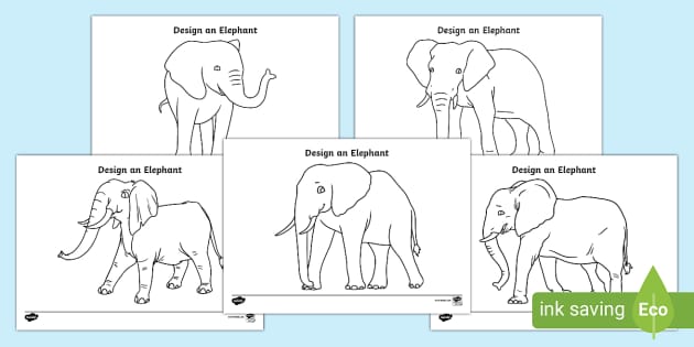 elephant face outline template