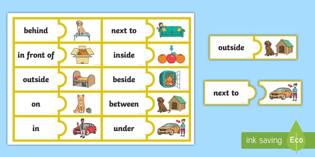 Prepositions activities for in on under and behind, Teaching Resources