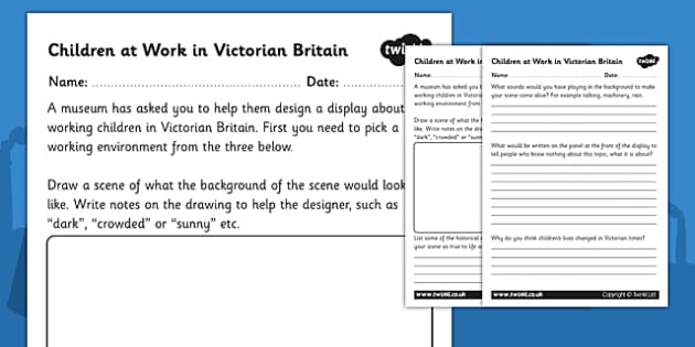 Children Working in Victorian Britain Worksheet - the