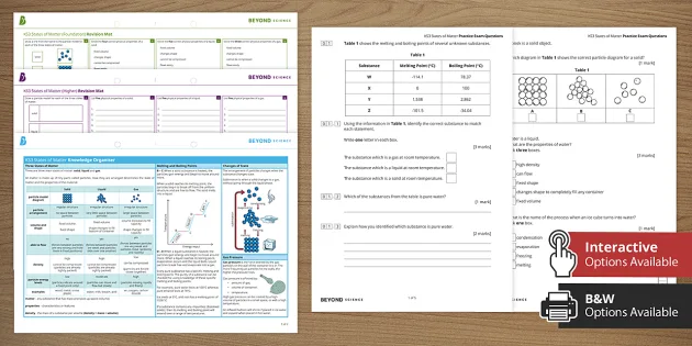 states of matter revision pack ks3 science beyond