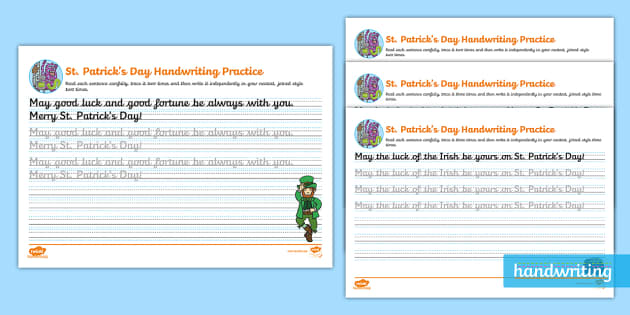 The Journey to Continuous Cursive: St. Patrick's Day Handwriting Practice