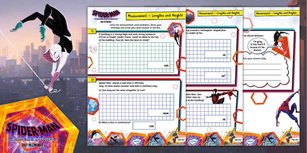 FREE! - ? Spider-Man: Measurement – Lengths and Heights [Ages 9-11]