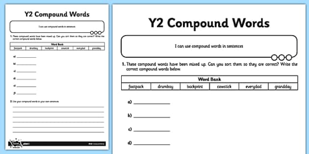 Compound Words Application Worksheet Worksheet Twinkl