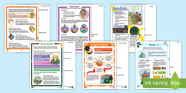 KS1 December Differentiated Reading Comprehension Activity Pack