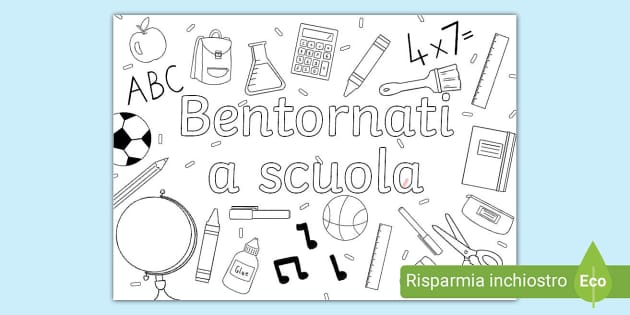 Bentornato a Scuola Per Aver Promosso Articoli Di Cancelleria Per  L'educazione Dei Bambini Illustrazione Vettoriale - Illustrazione di bambini,  spazzola: 194649723