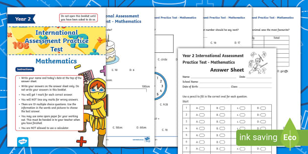 Year 2 ICAS Past Paper - Maths Practice Exam - Twinkl