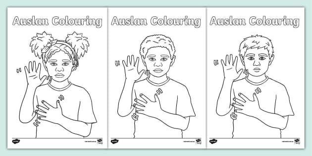 Auslan Hands Colouring Pages (teacher made) - Twinkl