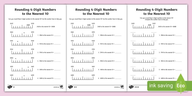 Rounding Worksheets: 2, 3, and 4 Digit Numbers