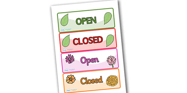 Open and Closed Signs Role Play Resources teacher made