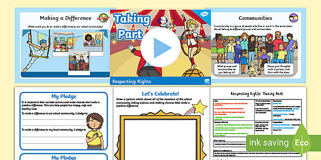 Citizenship KS1 Respecting Rights Lesson 6: Taking Part Lesson Pack