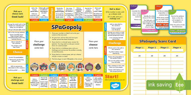 Year 5 SPaGopoly with the SPaG Samurai Game (teacher made)