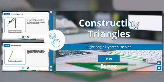 👉 Constructing Triangles Right Angle Hypotenuse Side 0715