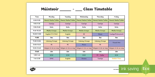 Editable Sample Timetable Teacher Made Twinkl