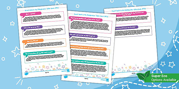 Parent Guide to the Multiplication Tables Check (MTC)