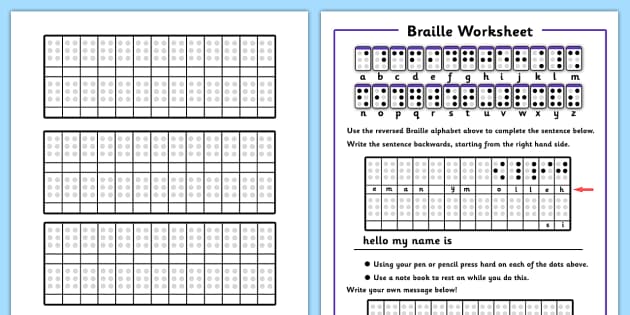 Braille Worksheets Braille Worksheets Braille Alphabet