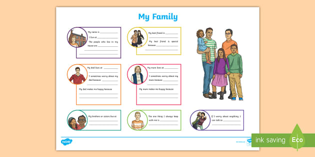 My Family Worksheet teacher Made Twinkl