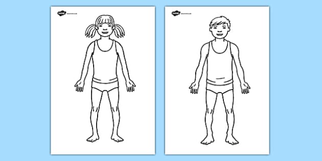 Male Female Body Template Primary Resources Twinkl