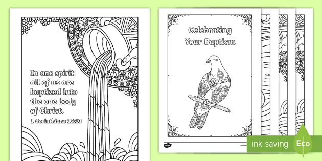 Baptism Mindfulness Coloring Pages Teacher Made