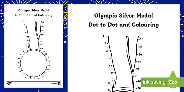 FREE! - Olympic Silver Medal Dot to Dot and Colouring - Activities