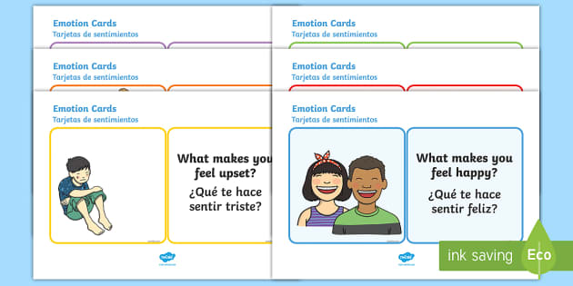 Emotions Cards English Spanish Professor Feito Twinkl