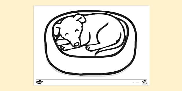 dog bed coloring pages