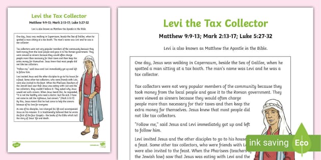 Levi (Matthew) the Tax Collector KS2 Fact File - Twinkl