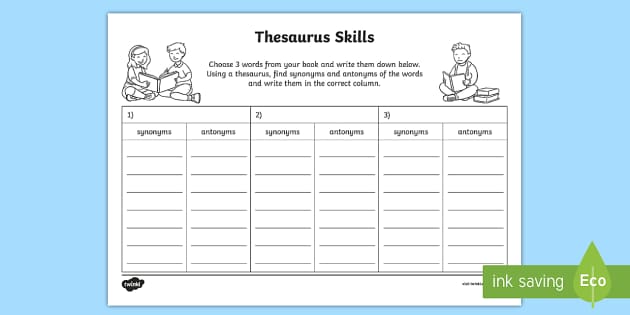 Thesaurus Search Matching Sheet (Years 3-4)