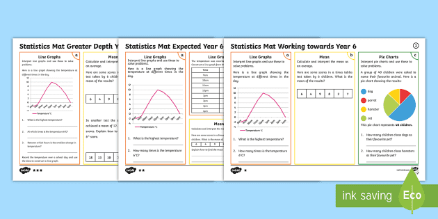 year 6 statistics differentiated maths mat teacher made